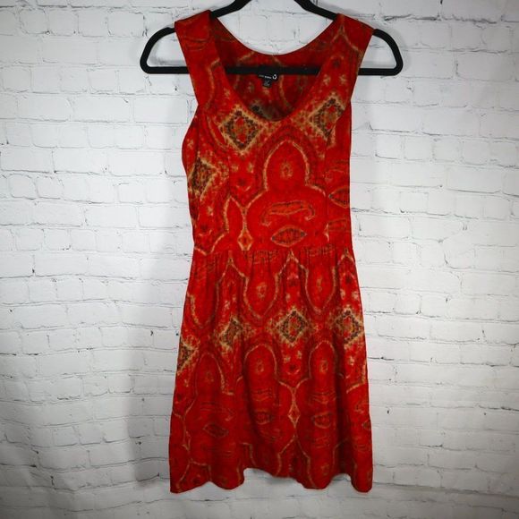 Urban Renewal Dresses & Skirts - Urban Renewal Outfitters Orange/Multi-Color Short Sleeve Dress Women's Size L